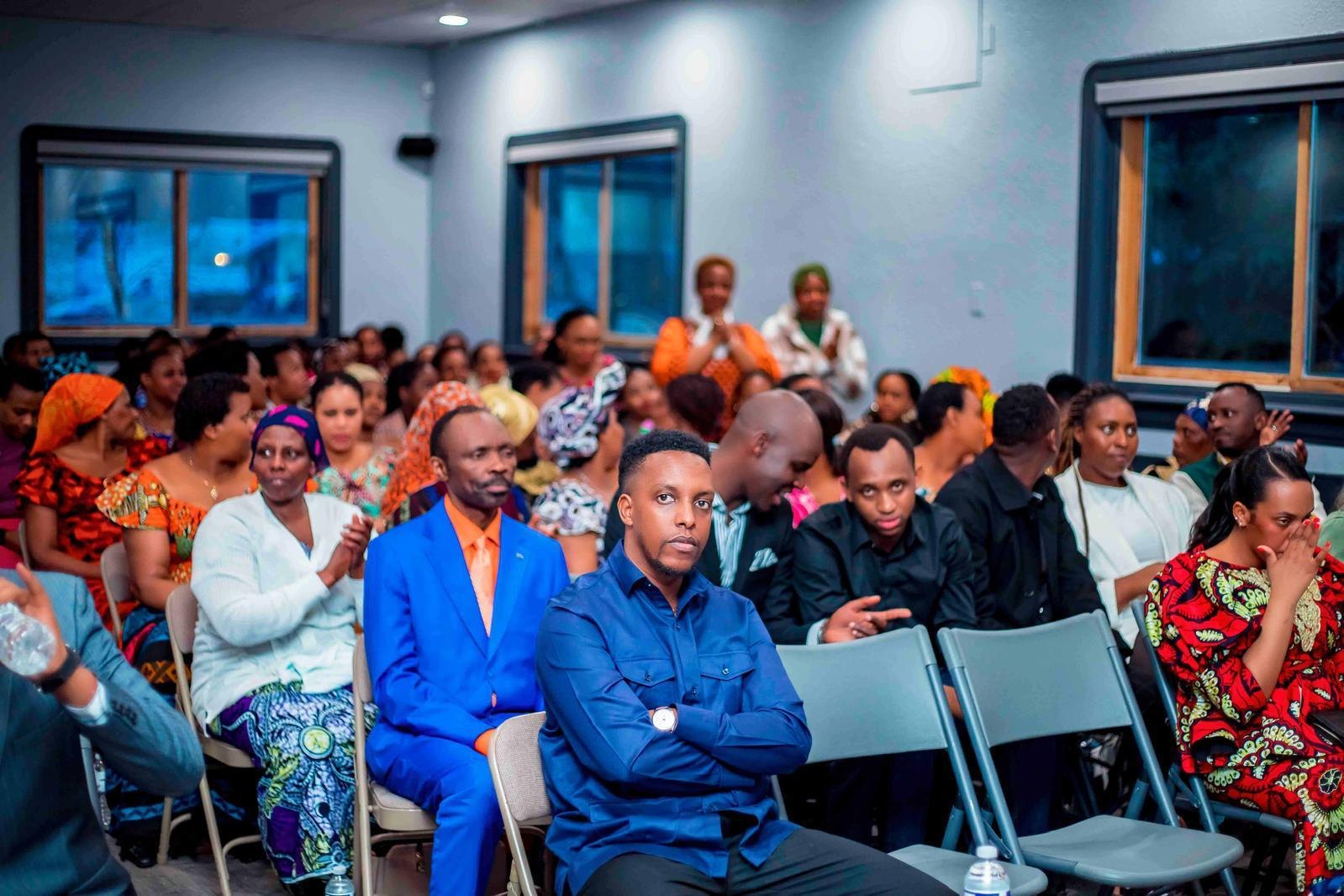 A full room of supporters at a Hope Ineza Foundation gathering in Edmonton, Alberta